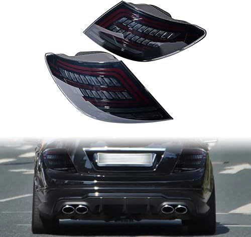 Miniatura 2 de Par de luces traseras LED, lente ahumada, montaje de freno compatible con MERCEDES-BENZ W204 Clase C C250 C350 C63 AMG lámpara trasera