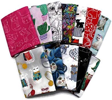 10 Fat Quarters - Cats Fat Quarter Bundle Kittens Kitty Pets Feline Animals Quality Quilters Cotton Fabrics M227.06