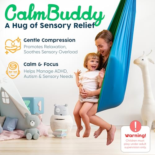 Sensory Swing for Kids Indoor - Calming Cocoon Therapy Swing 360° Hardware - Holds 220lbs - Indoor Outdoor Sensory Hammock - Autism ADHD SPD Trusted Sensory Support - Image 4