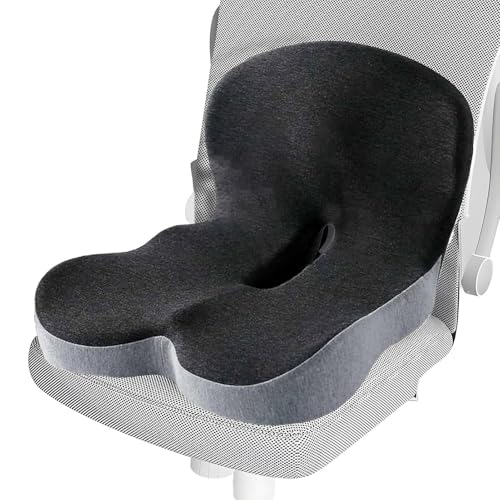 Cojín De Espalda Y Asiento,Cojín De Silla Integrado De Espuma De Memoria | Protección Del Coccix Y Cojín De Soporte Lumbar Para Mujeres, Hombres, Adultos, Seniors, Viajes, Camión,