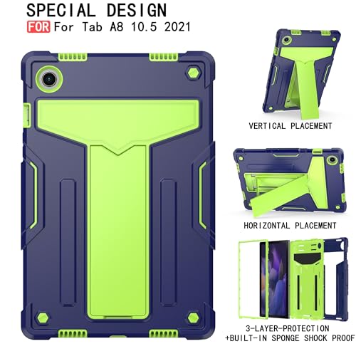 Coque Samsung Galaxy Tab A8 10.5 robuste antichoc bleu vert - 2