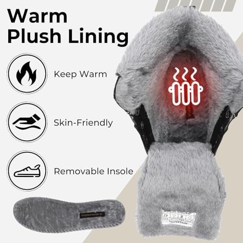 Mishansha Men's and Women's Winter Shoes Waterproof Non-Slip Winter Boots with Fur, Size 36-484