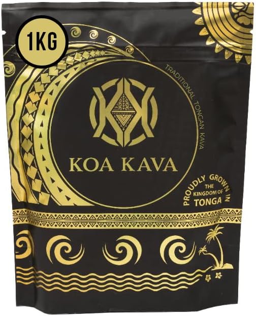 Koa KavaKava Powder Tea – 1 Kilo (2.2 Pounds) Noble Tongan Kava Root, Pouni ONO Kava Drink for Relaxation and Good Vibes, Sourced Directly from Vava'U, 1 Kilogram