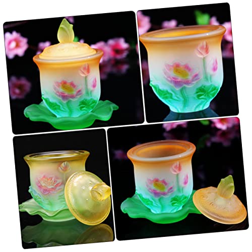 Vasos rituales PRETYZOOM para decoración de salas de yoga y meditación zen juego de 4 copas 3