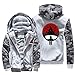 KLGZ Sudadera con Capucha para Hombres Invierno Caliente Peluche Naruto Print Cripper Manga Larga Ropa Deportiva Apto para Estudiantes Adultos C-Medium