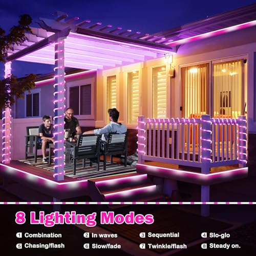 Image of Hezbjiti LED Rope Lights 394FT Waterproof Rope Light 1200 LED Flexible Tube Lights Plug in with 8 Modes for Garden Patio Bedroom Party Indoor Outdoor Decorations