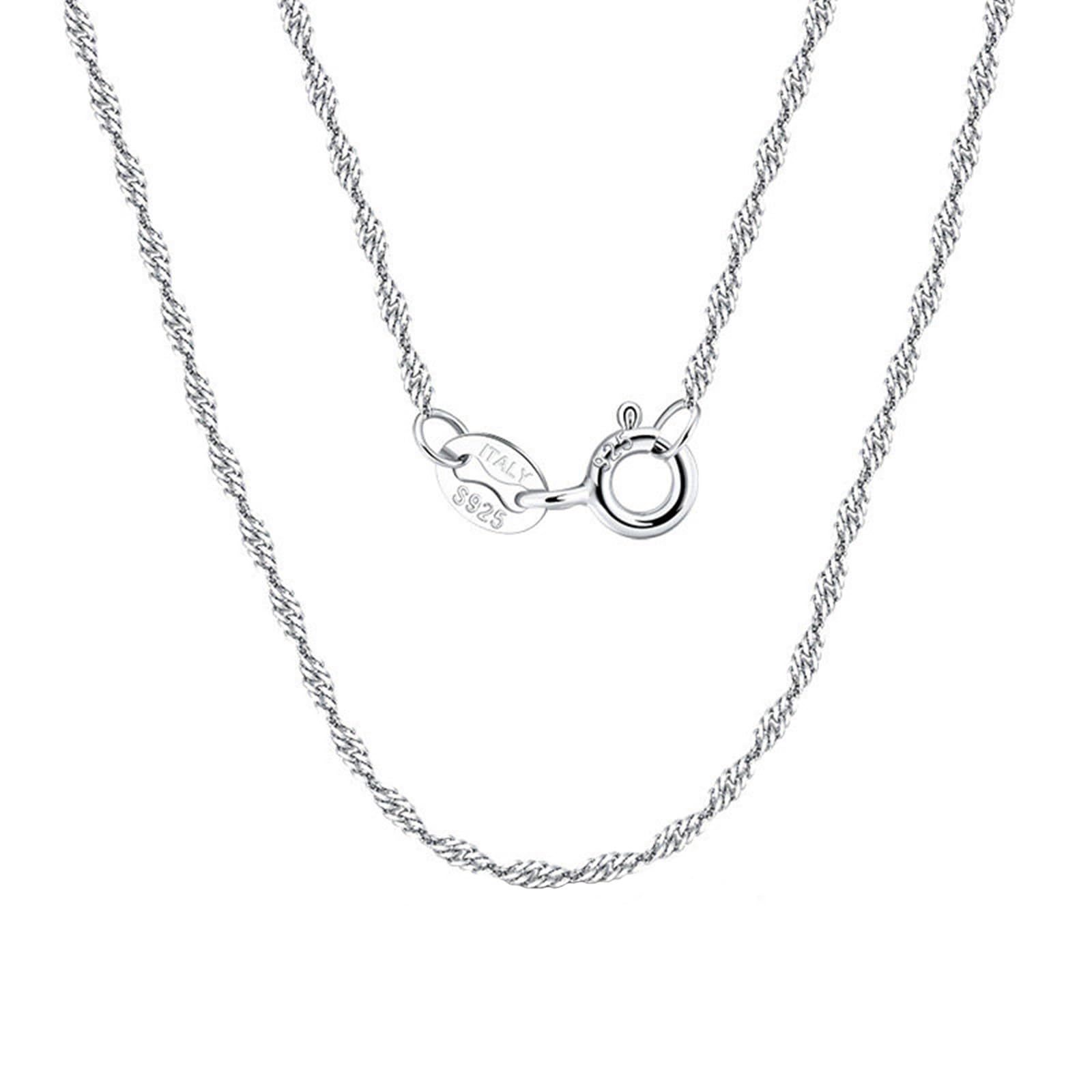 Collana Catena Donna, Argento Sterling 925 Collana con Catena Singapore da 1,5 mm, 40/45/50/55/60 cm