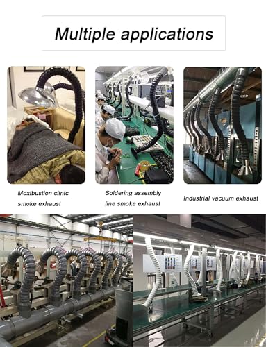 Braccio di aspirazione fumi industriale con tubo flessibile di raccolta della polvere da 2/3 pollici e cappuccio, regolabile a 360° per officina e laboratorio, sistema di filtrazione dell'aria