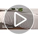 YIRDDEO King Size Comforter Set - King Size Comforter with Ball Pom Fringe, Soft King Bedding Set for All Seasons - 3 Pieces, 1 Comforter (104"x90"inches) & 2 Pillow Shams(20"x36"), White