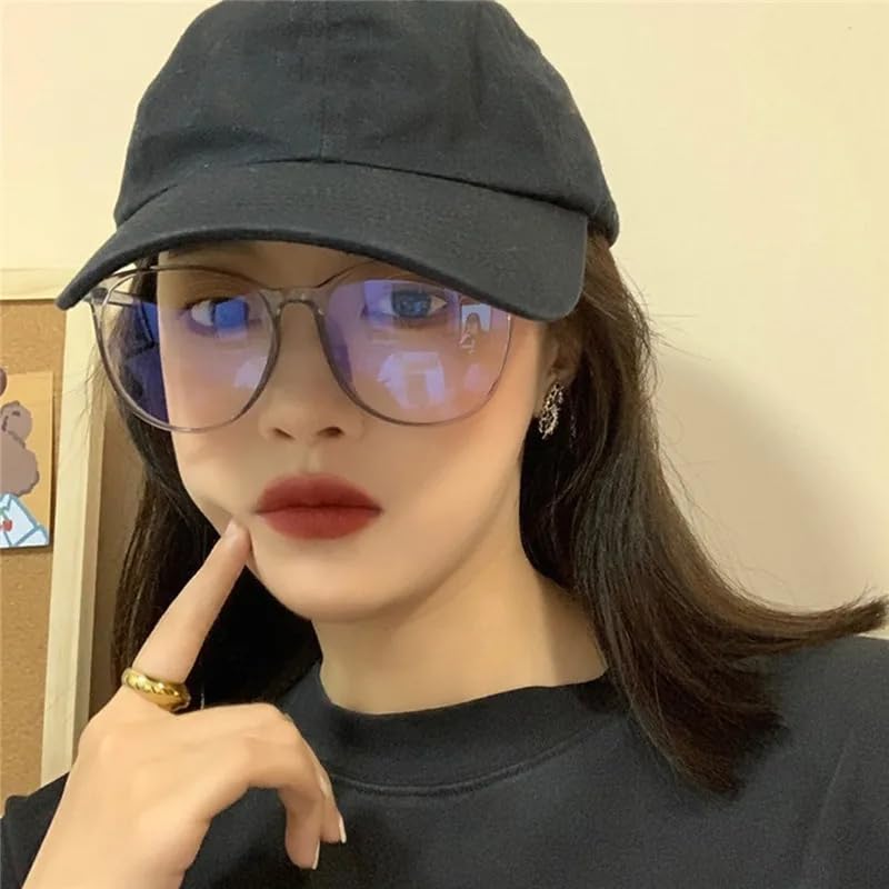 Image of Transparent Computer Glasses Frame Women Men Anti Blue Light Round Glasses Blackout Glasses Optical Glasses Lenses
