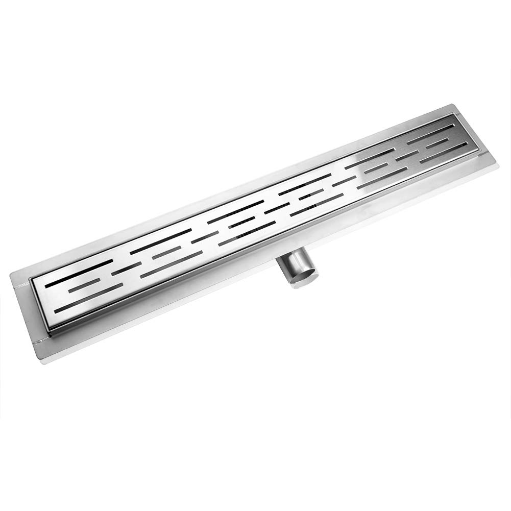SIENOC Caniveau pour Douche,80cm,Caniveau de Douche en Acier Inox Siphon Sol d'évacuation à Carreler pour Salle de Bain,avec appareil désodorisant et filtre à cheveux | Bonde de vidange en acier inoxydable carrelée, bonde de douche, très plat, kit complet