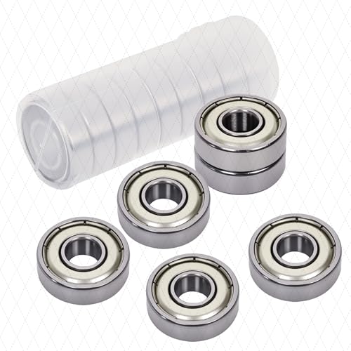 10Pcs R188-ZZ Ball Bearing, 1/4' x 1/2' x 3/16' Miniature Deep Groove Bearings, Double Metal Shielded Chrome Steel R188 Bearing for Fidget Spinners,...
