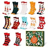 Advent Calendar 2025 Women,12 Days Countdown Calendar Christmas Socks Sets, Stocking Stuffers for Teen Girls, White Elephant Gifts for Adults, Holiday Christmas Gifts Ideas for Her, Daughter, Mom, Girlfriend