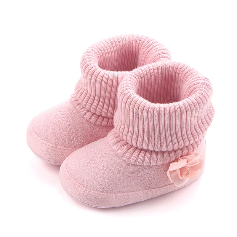 Newborn Baby Boys Girls Booties Non-Slip Sole Plush Cozy Socks Shoes