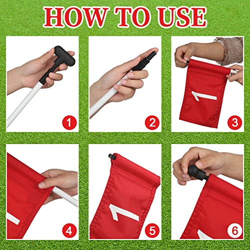 9 Pcs Numbered Golf Flag With Tube Inserted 1-9 Nylon Putting Green Flags 8.9 X 5.7 Inch Golf Pin Flags Set For Yard Indoor Outdoor Backyard Garden Practice #TOP2