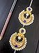 Adiva Kundan Ethnic Indian Earrings for Women Bollywood Dangle for Girls (Deep Blue)