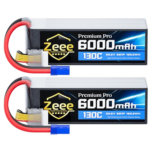 Zeee Pro 6S 6000mAh 22.2V 130C Lipo Battery (2 Pack)