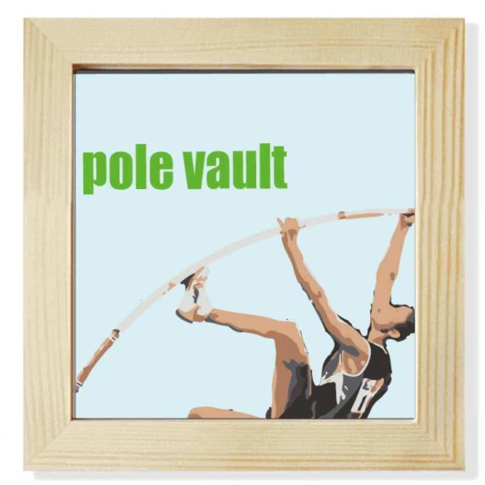 no/no Pole Vault Field Events Art Deco Fashion Square Picture Frame Wall Tabletop Display