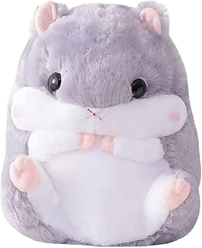 Juguete de peluche de hámster, almohada de peluche de hámster, regalo de cumpleaños y Navidad para niños (gris 15.7 x 11.8 pulgadas)
