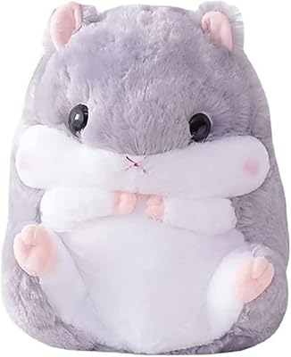 Hgplvxj Hamster Plush Toy Hamster Stuffed Animal Plush Pillow Cute Hamster Plush Toy Birthday Xmas Gift for Kids (Gray 15.7'x11.8')