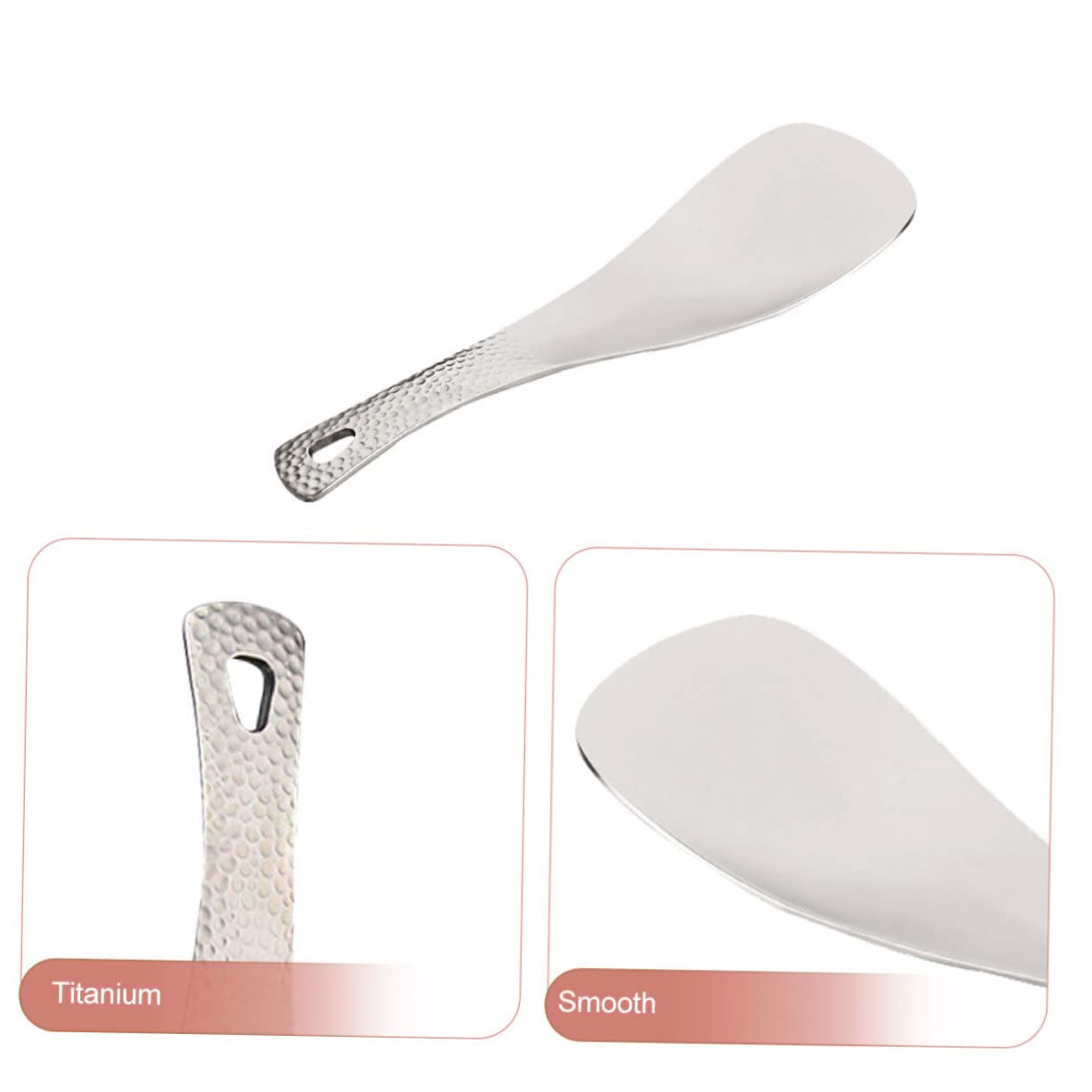 ibasenice 4 Stück Titanium Campinglöffel Leichtes Rostfreies Besteck für Outdoor Aktivitäten für Camper und Angler Ergonomisches Design für Suppen und Reis