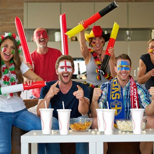 Hxezoc 16 Pieces Plastic Baseball Cups Reusable Cute Party Cups 24 oz Sports Party Gifts for Baseball Game Sport Birthday Party Decoration Supplies by Hxezoc - Image 8