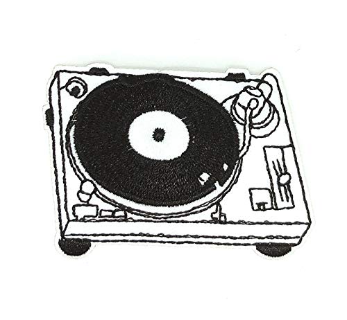 Gemelolandia | Parche Bordado Termoadhesivo Mesa de Mezclas DJ 7x5cm | Muy Adherentes | Patch...