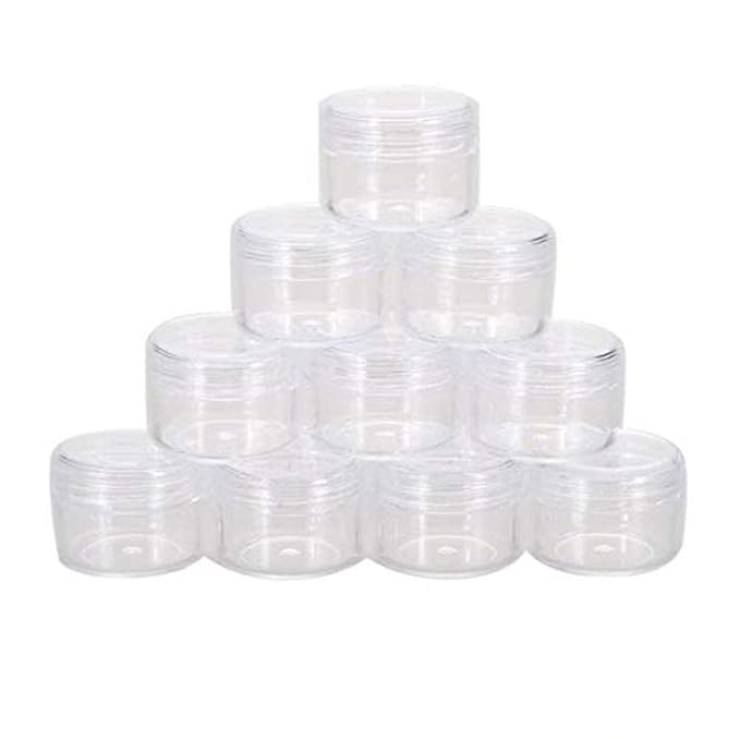DIY Crafts Design No # 4, Pack of 10 Pcs, Portable Cosmetic Empty Acrylic Jar Containers with Screw Caps (Design No # 4, Pack of 10 Pcs)