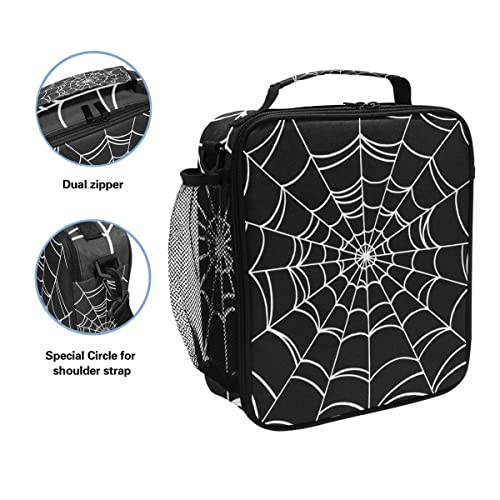 Goth Spider Web Lunch Box Halloween Insulated Lunch Bag Reusable Cooler Lunch Tote Bag Portable Lunch Bag With Shoulder Strap For Boys Girls Women Men School Work Outing #TOP1