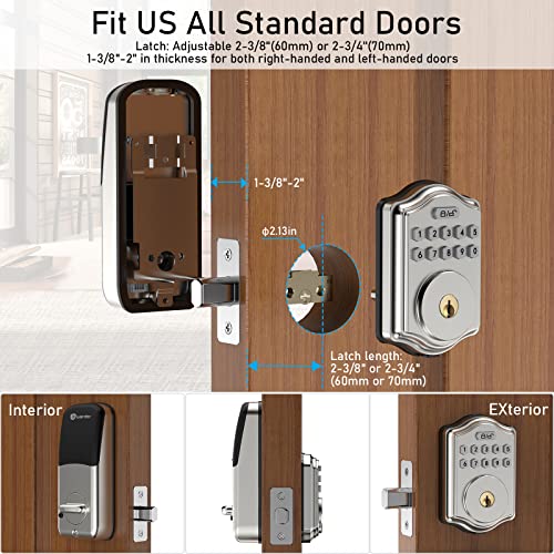 Guarder Keyless Entry Door Lock, Smart Deadbolt With Keypad Code/Key, Deadbolt Smart Lock With 300 User,Ip 56 Waterproof Front Door Lock Easy To Install For Home Front Door Security #TOP4