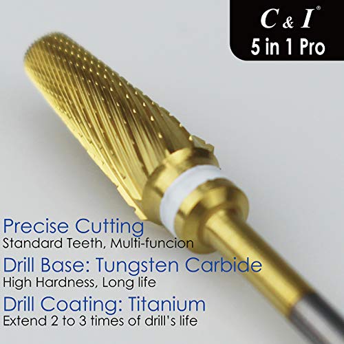 C & I 5 in 1 Nail Drill Bit, Mixed Sizes Edition, Cross Teeth, 2 Way - Image 4