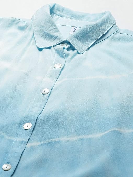 Image of Maaesa - Women Handcrafted Tie-Dye Rayon Shirt | Casual & Office Wear | Relaxed Fit | Long Sleeve | Breathable & Lightweight Fabric
