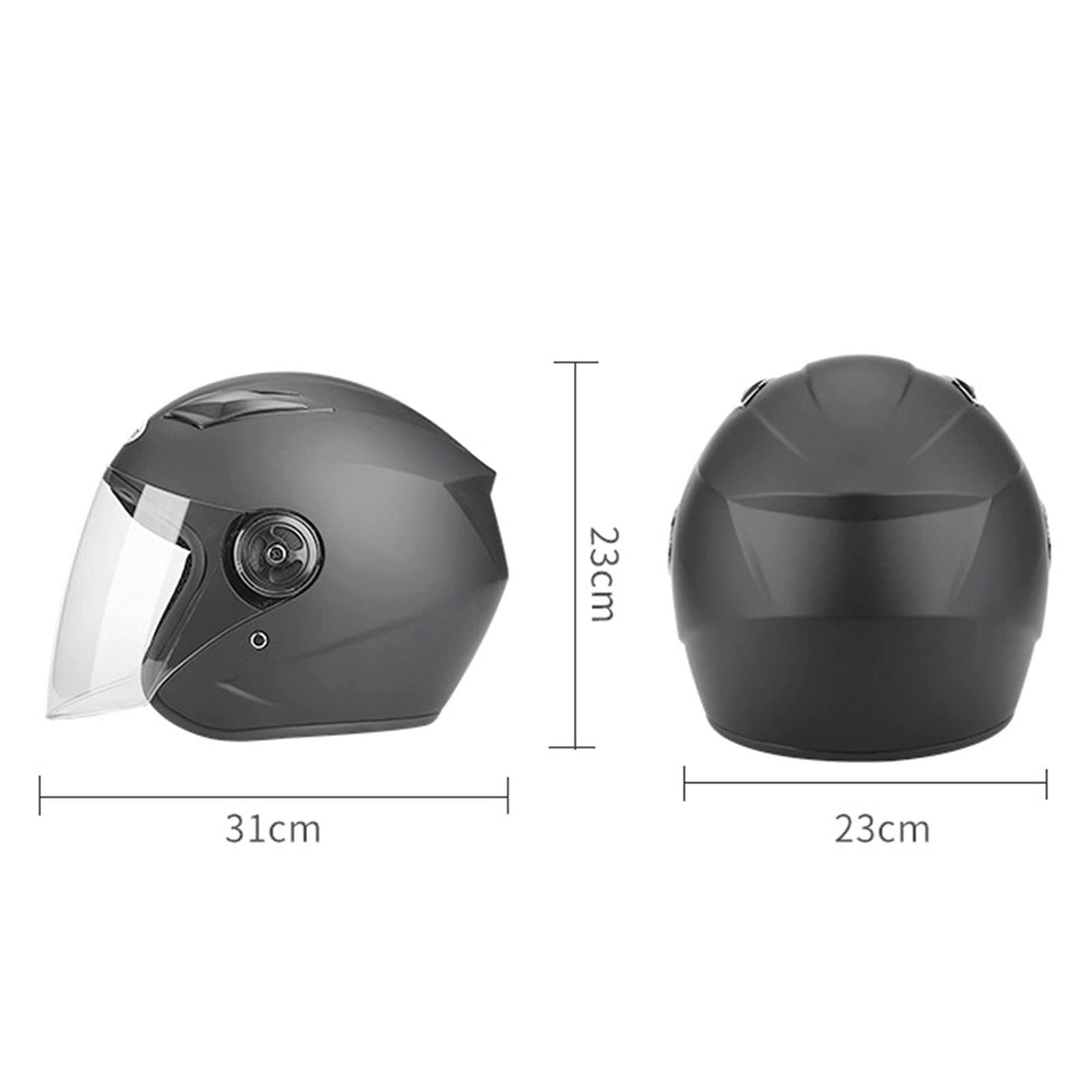Casco Jet Moto Doppia Visiera Scooter Motorino Casco Protettivo Leggero Uomo e Donna per Motocicletta, Scooter, Moto Cross, Motorino - Omologato ECE,Bianca