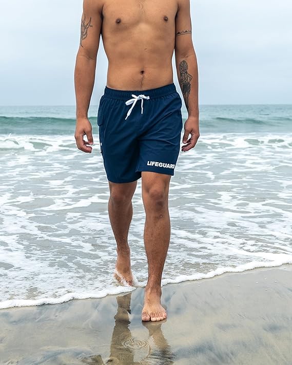 Maui Rippers Men's Lifeguard Uniform Swim Trunks Stretch Shorts 18" Outseam2