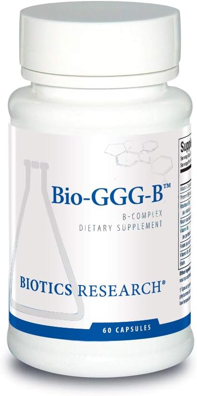 Bio GGG B, B Complex, Biochemically activated forms of B vitamins, Thiamin, Riboflavin, Niacin, B6, B12, Folate Produce Energy, Optimize Positive Mood,Cardiovascular Health 60 Capsule