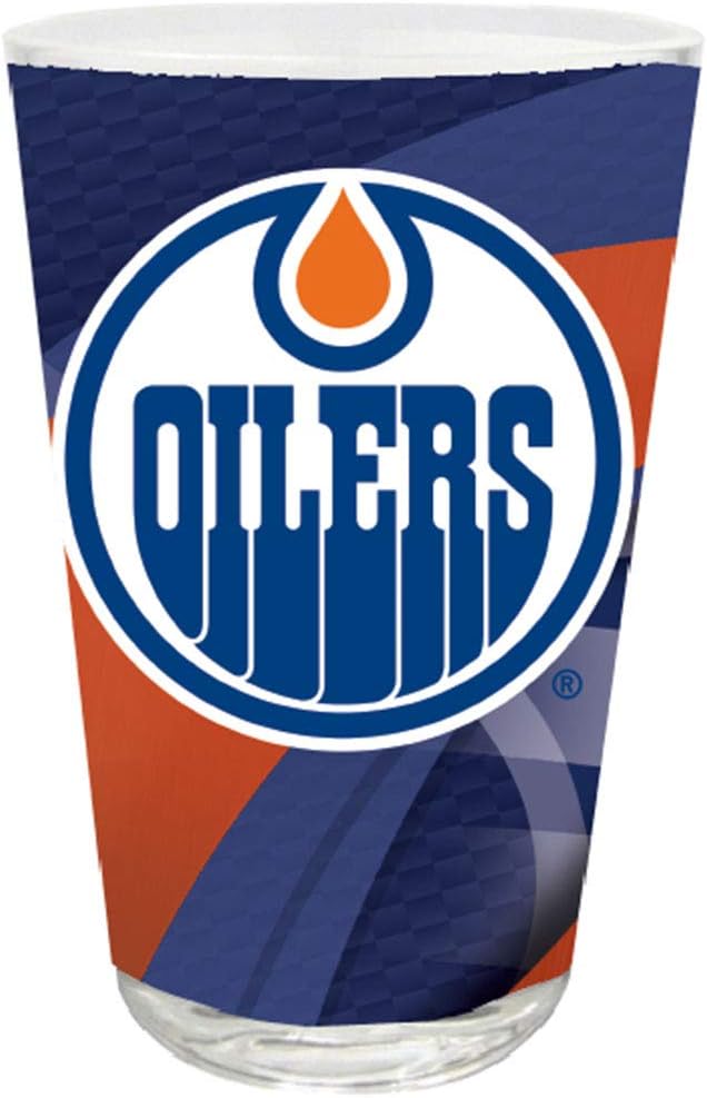 The Memory Company NHL Team Logo Pint Glass Carbon Design, 16oz