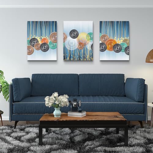 DZRWUBHS Abstract Canvas Wall Art - Large Artwork Set of 3 for Living Room, Office, Bedroom & Bathroom - Boho & Minimalist Decor