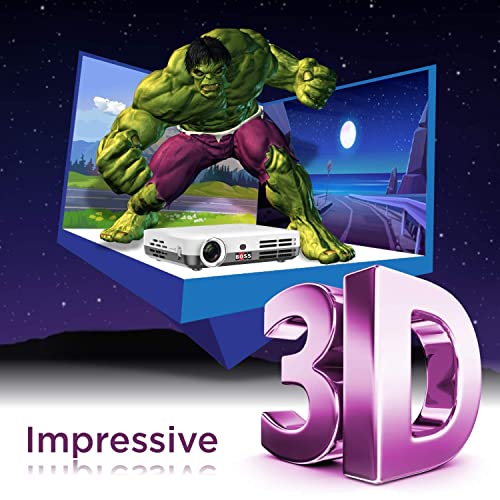Image of Boss 4K Mini Projector for Home Cinema, LED, Portable, Wall