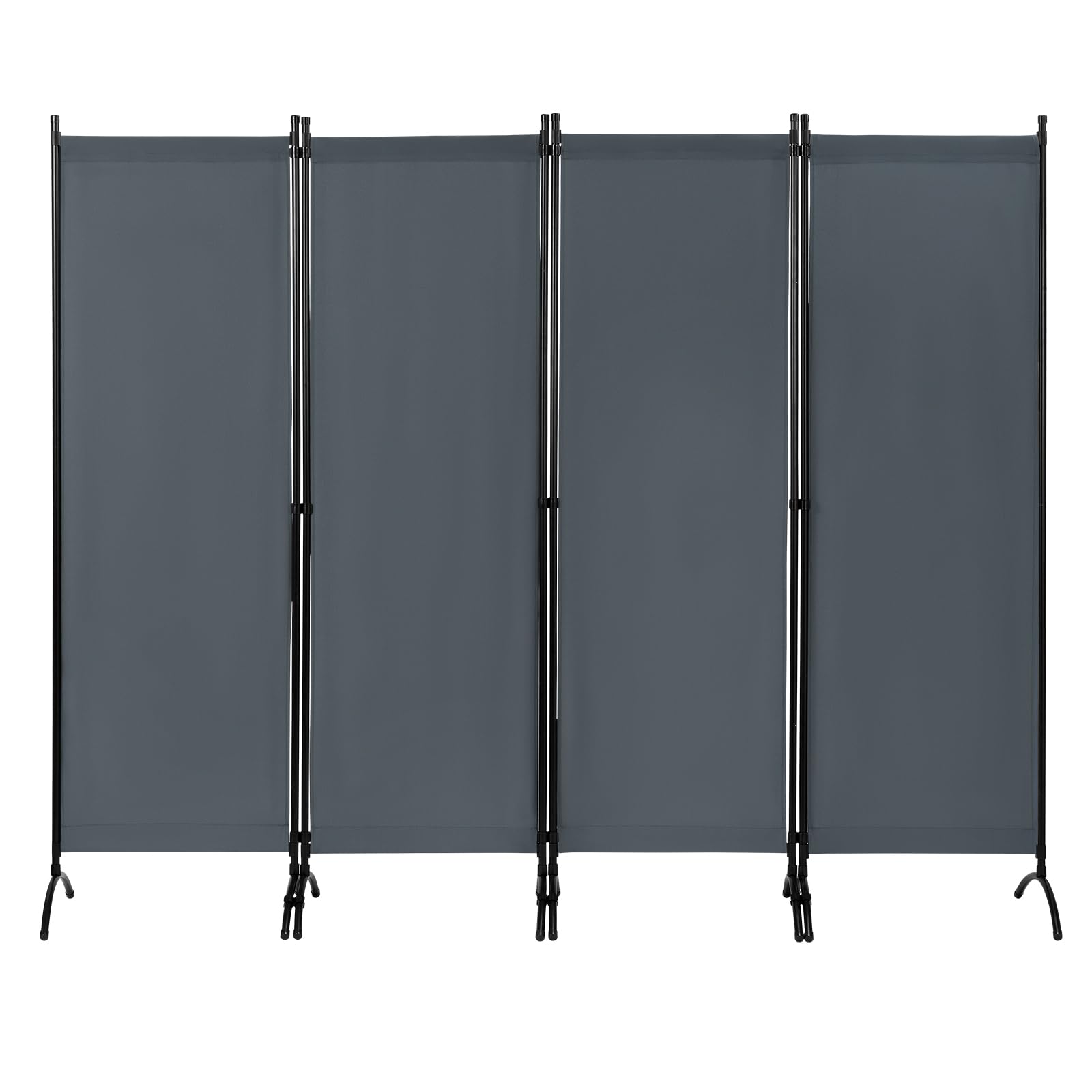 WOLTU Paravent 4 Teilig 224x182 cm Dunkelgrau, Raumteiler Freistehend Trennwand und Klappbar, Sichtschutz Spanische Wand für Innen- und Außenbereich, Ideal für Wohnzimmer, Balkon und Garten