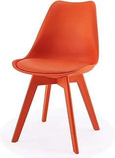 HURONG168 Sillas de Cocina Silla de Comedor de plástico de Ocio nórdico Silla Minimalista Moderna Mesa de Escritorio Silla y Silla Asiento del salón (Color : Naranja)