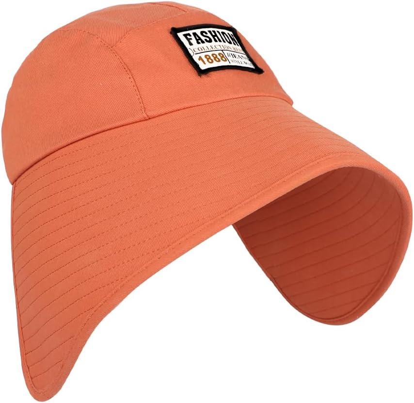 Women Wide Brim Sun Protection Bucket Hat Cotton Packable Full Face Sunshade Cap