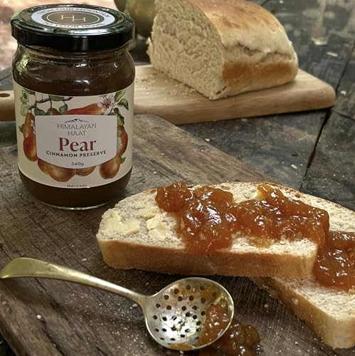Image of Himalayan Haat Pear Cinnamon Preserve - Low Sugar Jam | 70% Real Fruit, Made with Khand | No Preservatives or Artificial Ingredients | 340g