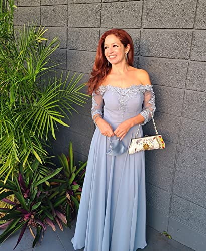 Sukleet Women's Short Sleeves Lace Applique Mother of The Bride Dresses Long Formal Evening Gowns with Slit4