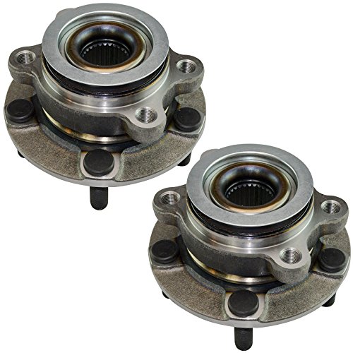 Image of TRQ Front Left and Right Wheel Bearing & Hub Assembly Set 2 Piece for 2011-2017 Nissan Juke 2011-2012 Leaf