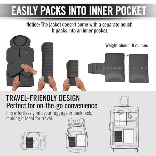 Image of Spyder Boys Puffer Jacket - Lightweight Packable Wind Water Resistant Quilted Boys Winter Coat - Cozy Insulated Winter Jacket