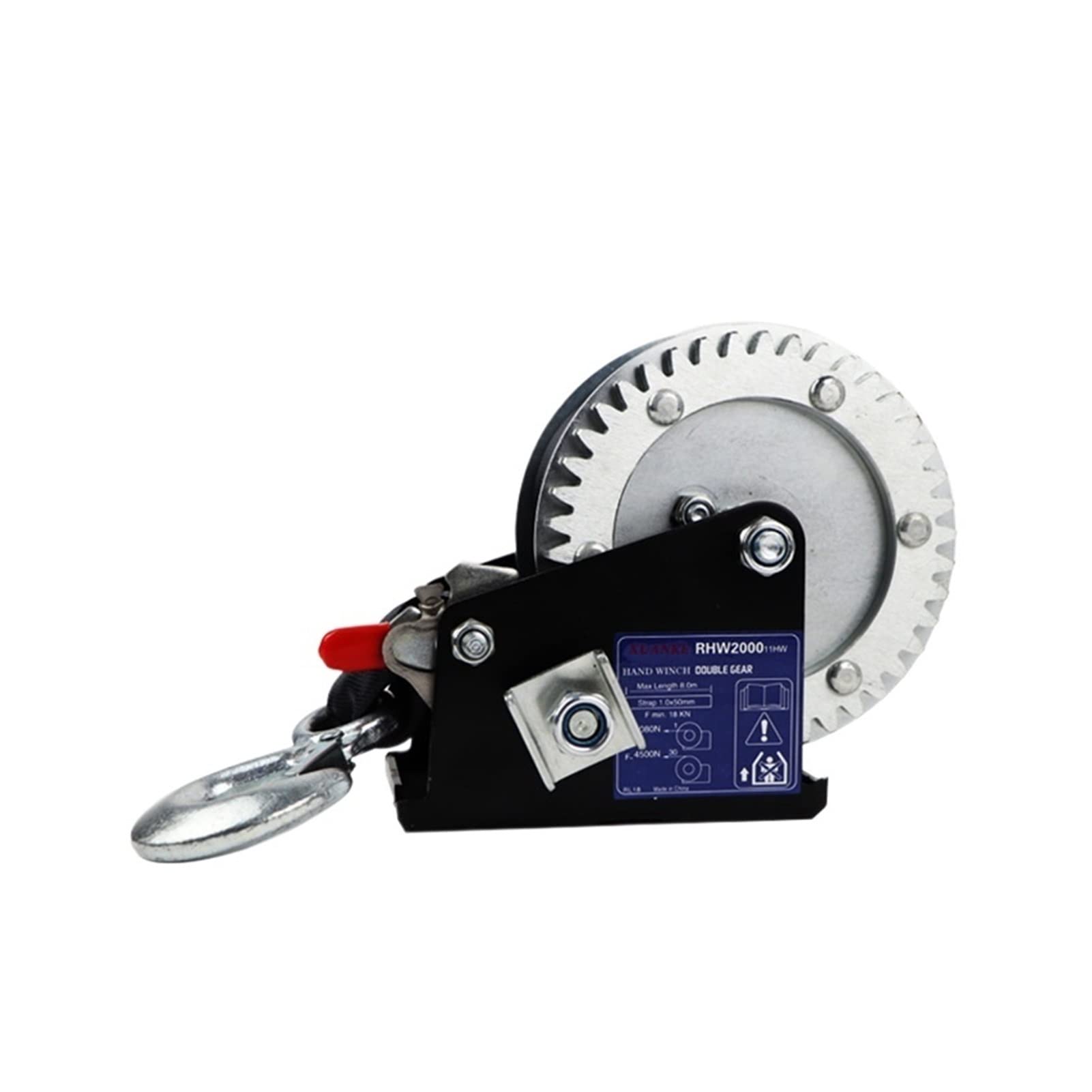 Verricello Elettrico, Leva montana a due vie Autobloccante a mano Argano ad alta quota Installazione Strumento di sollevamento for Yacht Motorcycle Trailer | 2000lb 20m wire rope winch