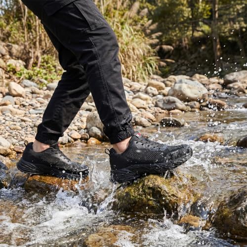 Image of LARNMERN Non Slip Work Boots for Mens Waterproof Chef Shoes