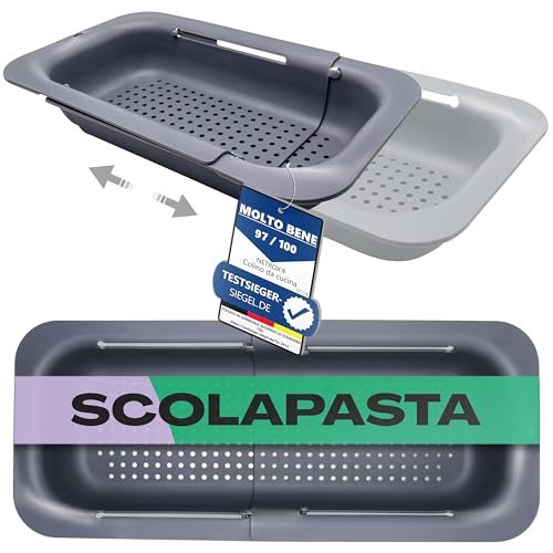 Scolapasta Estensibile per Lavandino - Colino per pasta da appendere a pentola, padelle e ciotole - lavabile in lavastoviglie e adatto agli alimenti - Colapasta, Cucina, Scola Pentola