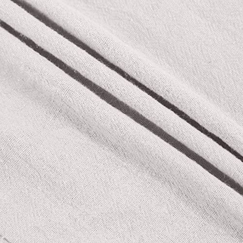 Image of Womens Cotton Linen Capri Pants Casual Elastic Printed Ankle Pants | Cotton Linen Capri Pants for Women 2025 Casual Printed Cropped Palazzo Pants Elastic Waist Lounge Baggy Trousers