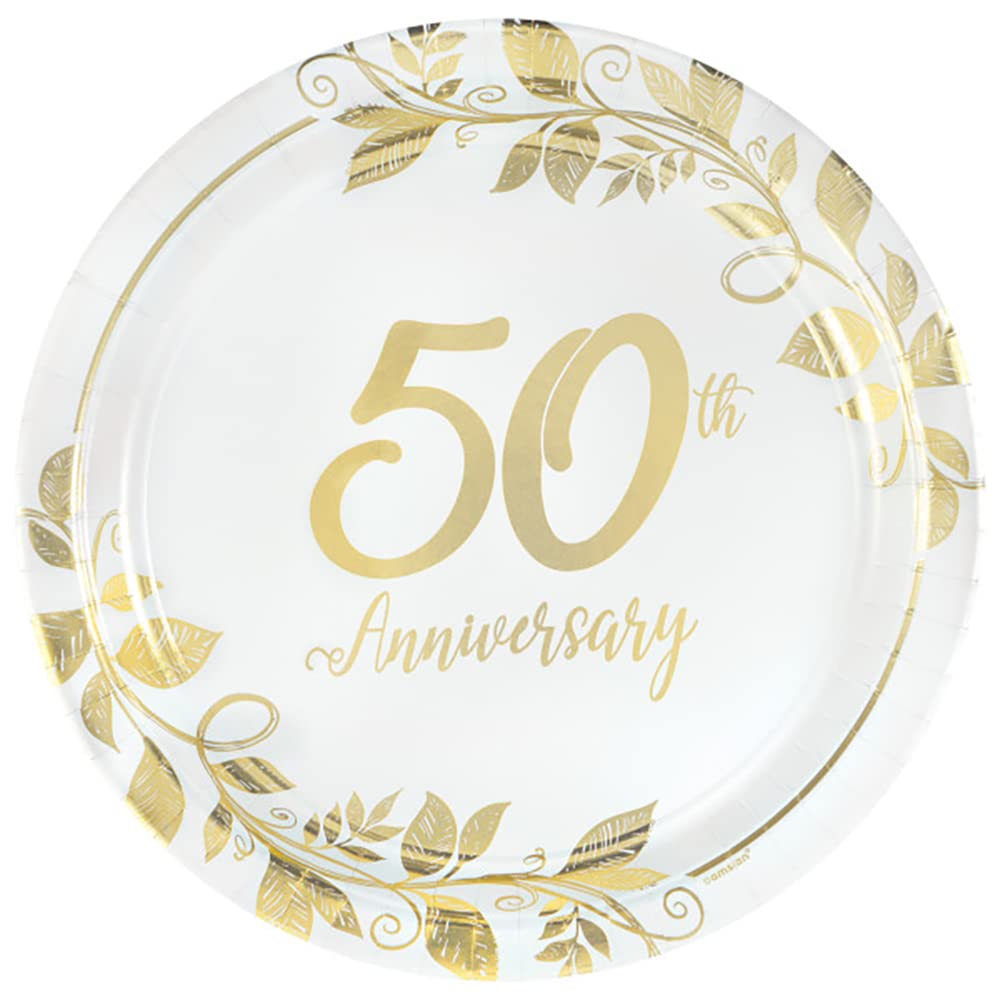Amscan International Ltd Assiette carrée Doré 25 cm